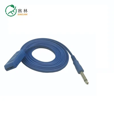 PH6,35 mm qayta foydalanish mumkin bo'lgan elektrojarrohlik uchun tuproqli bemor pad plitasi ulash kabellari